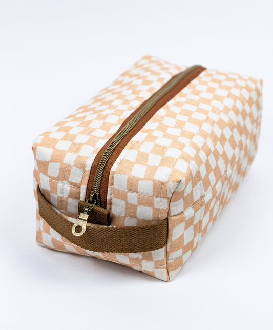 Travel Bag - Pink & White Checkered