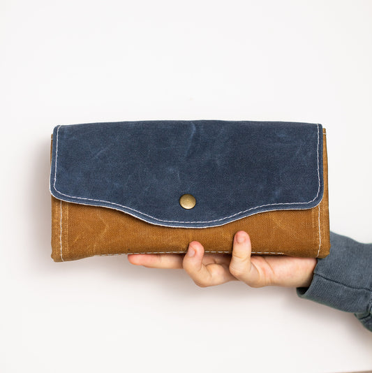 Necessary Clutch Wallet in Waxed Canvas